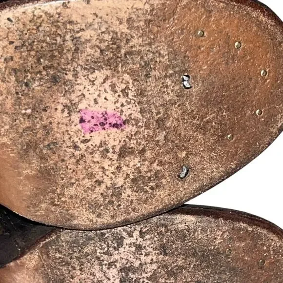 Frye Lace Villager Tall Brown Distressed Leather Lace-up Heeled Boots 6.5 77610 - Picture 11 of 12